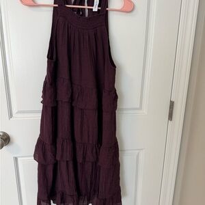 Womens Burgundy Halter Dress